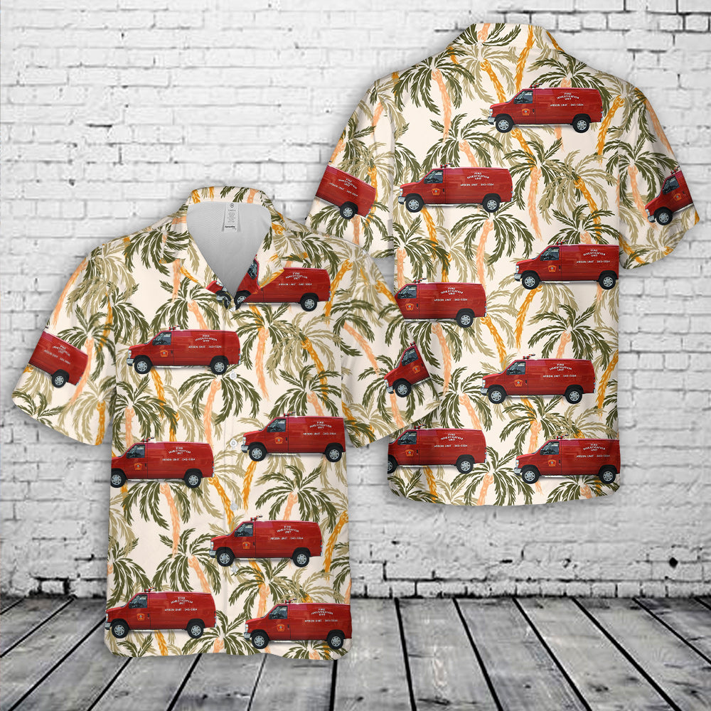 Boston Fire Department Fire Investigation Arson Unit Hawaiian Shirt