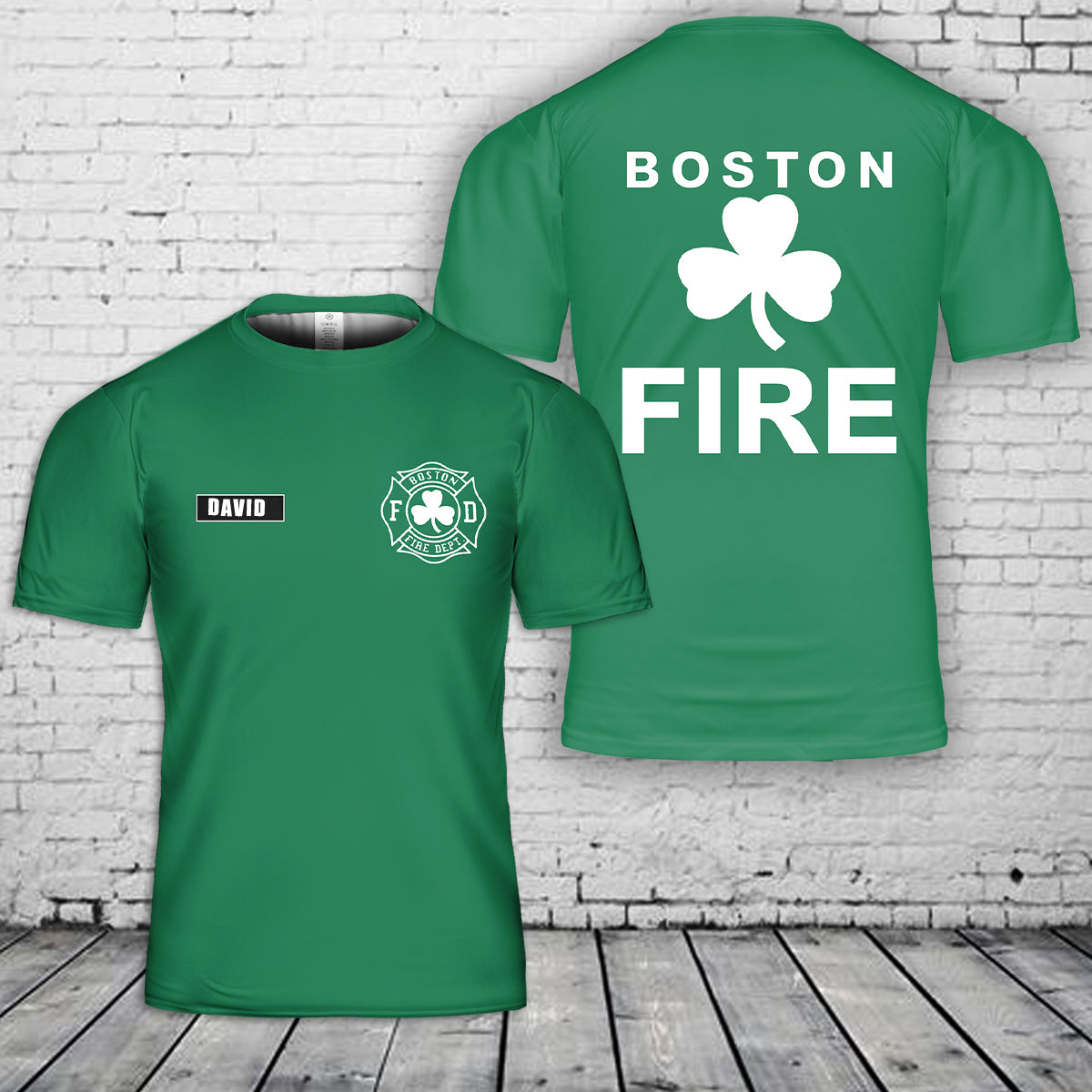 Boston Fire Department St. Patrick's Day 3D T-Shirt