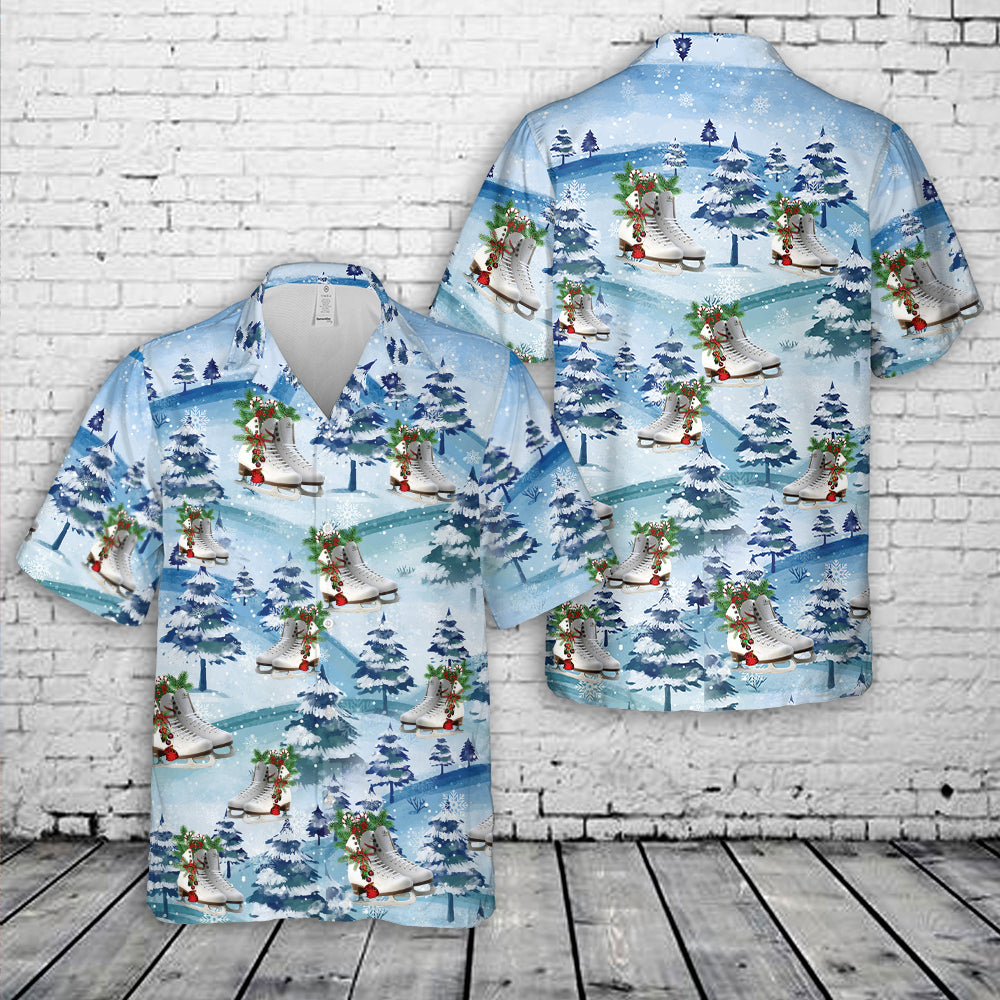 Botas Dagmar Figure Ice Skates Christmas Hawaiian Shirt