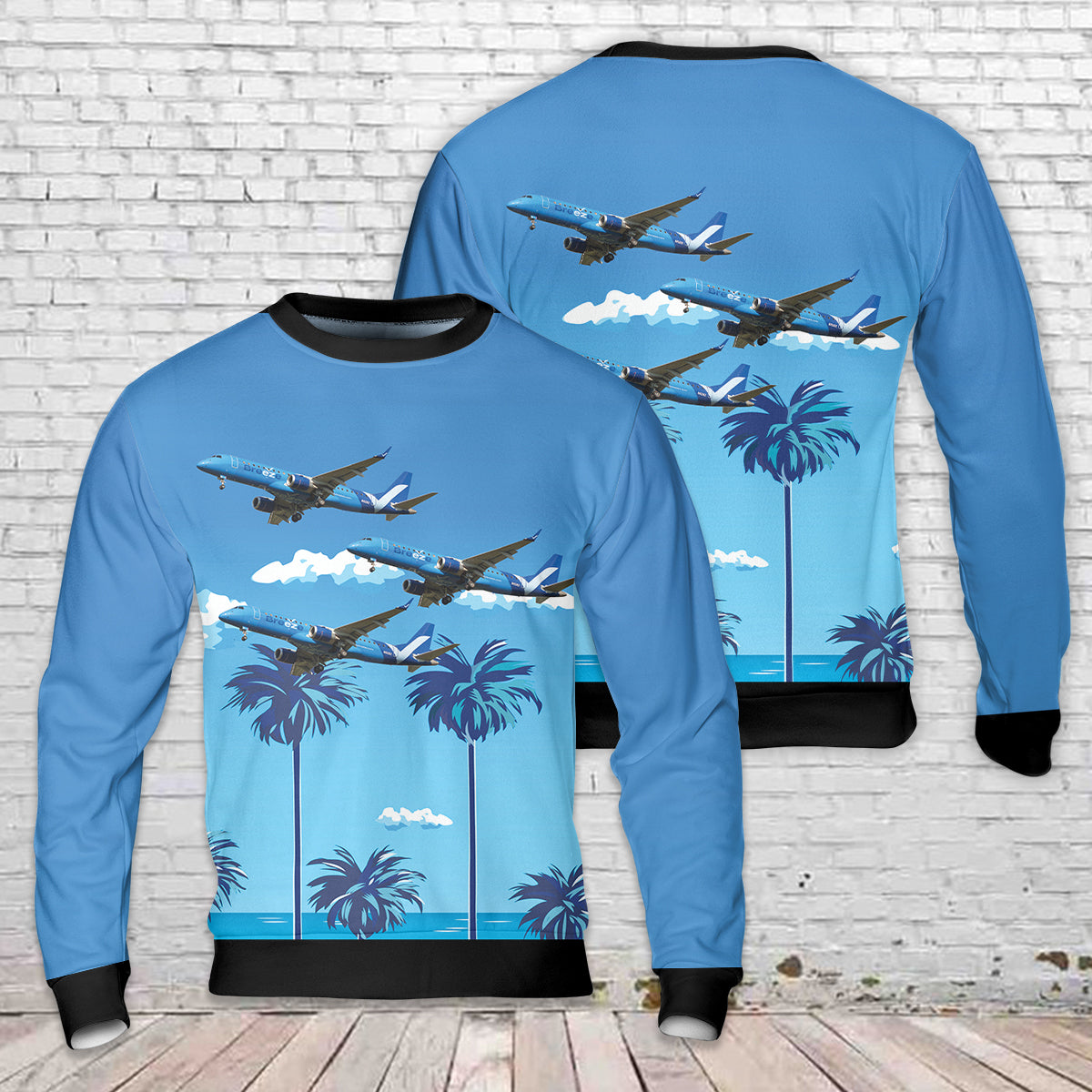 Breeze Airways E190 Christmas AOP Sweater