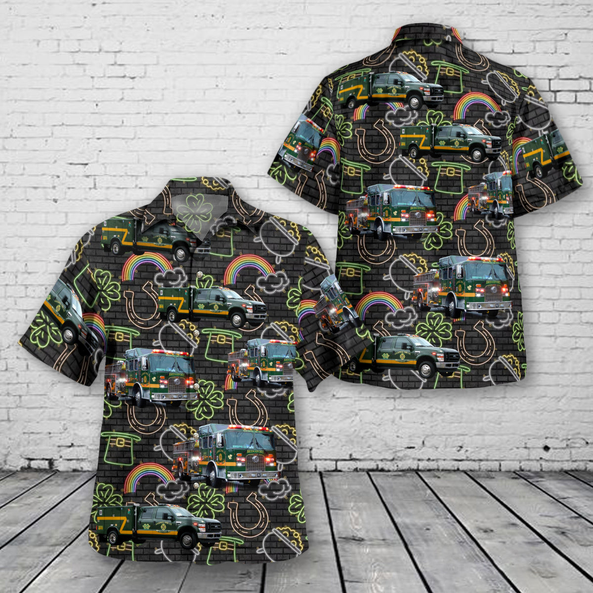 Bridgeport, Pennsylvania, Good Will Fire Company St Patrick's Day Hawaiian Shirt