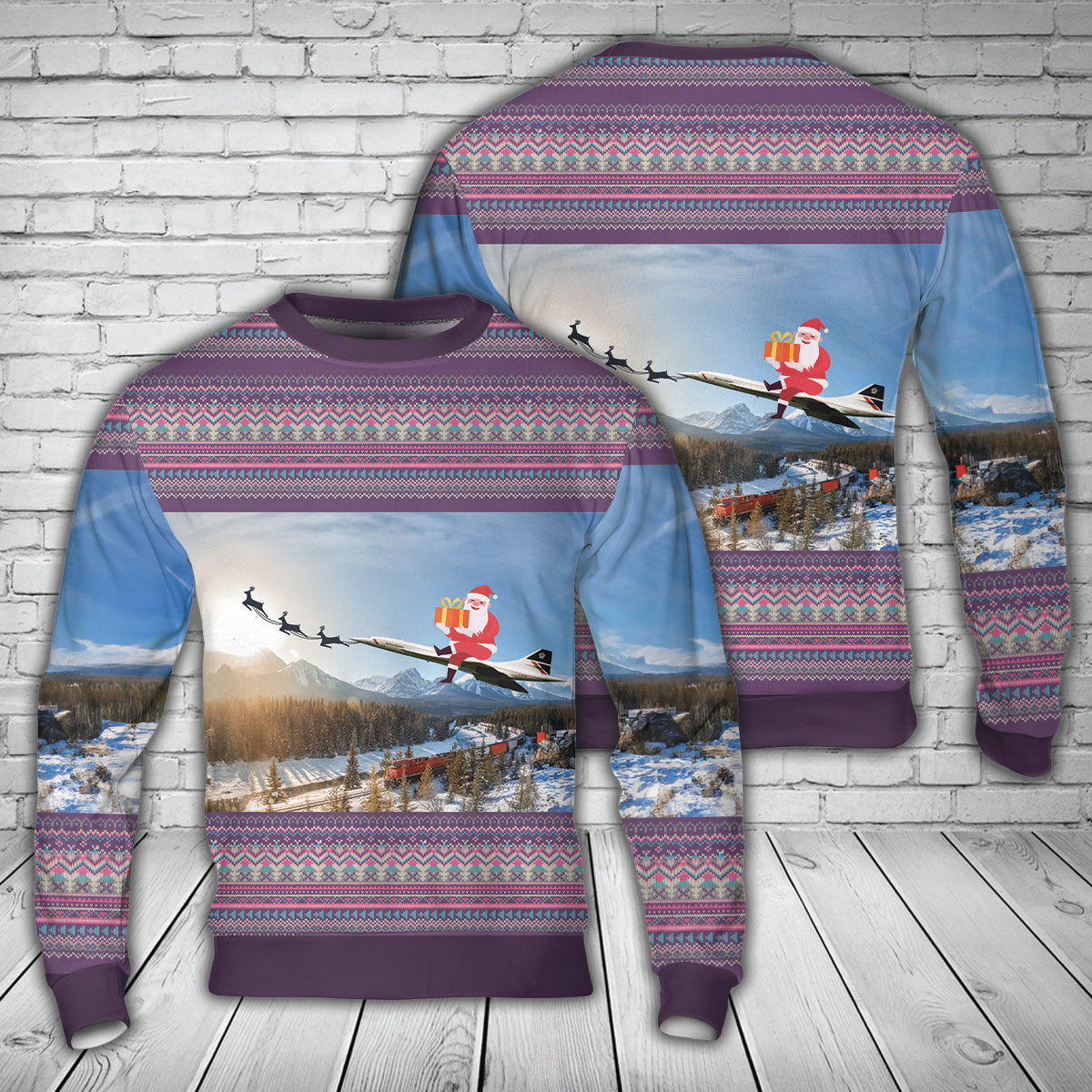 British Airways Aerospatiale-BAC Concorde 102 Christmas AOP Sweater