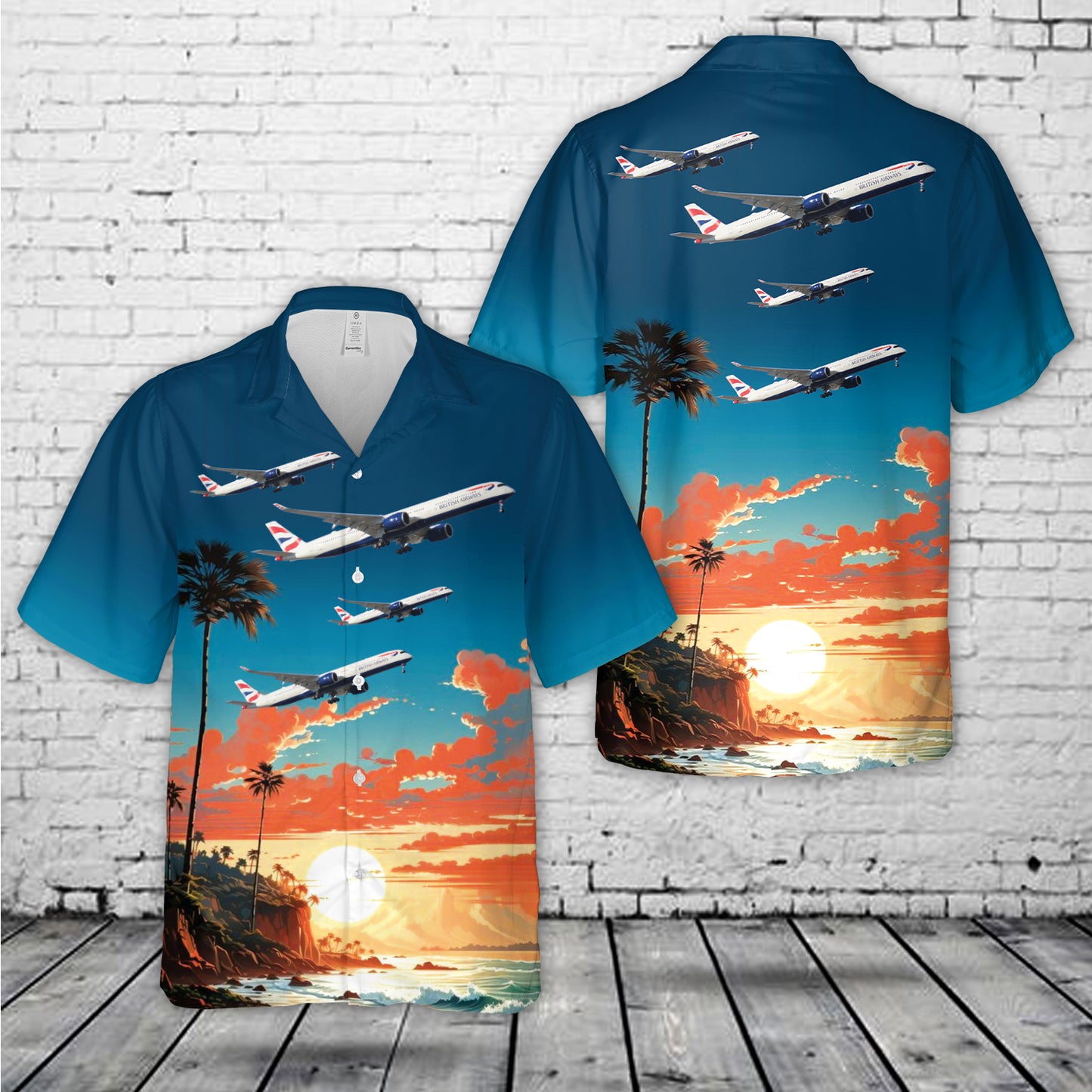 British Airways Airbus A350-1041 Hawaiian Shirt