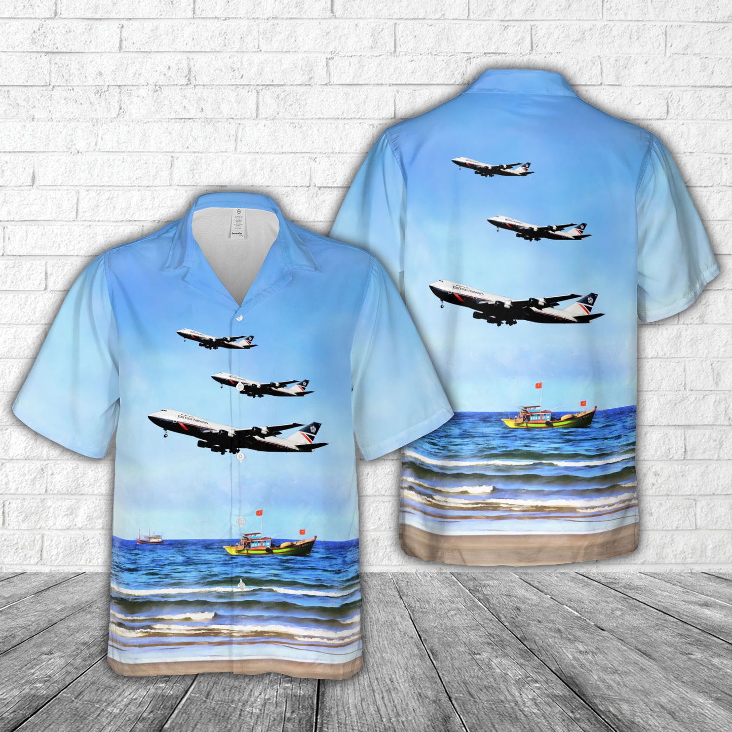 British Airways Boeing 747-100 Hawaiian Shirt