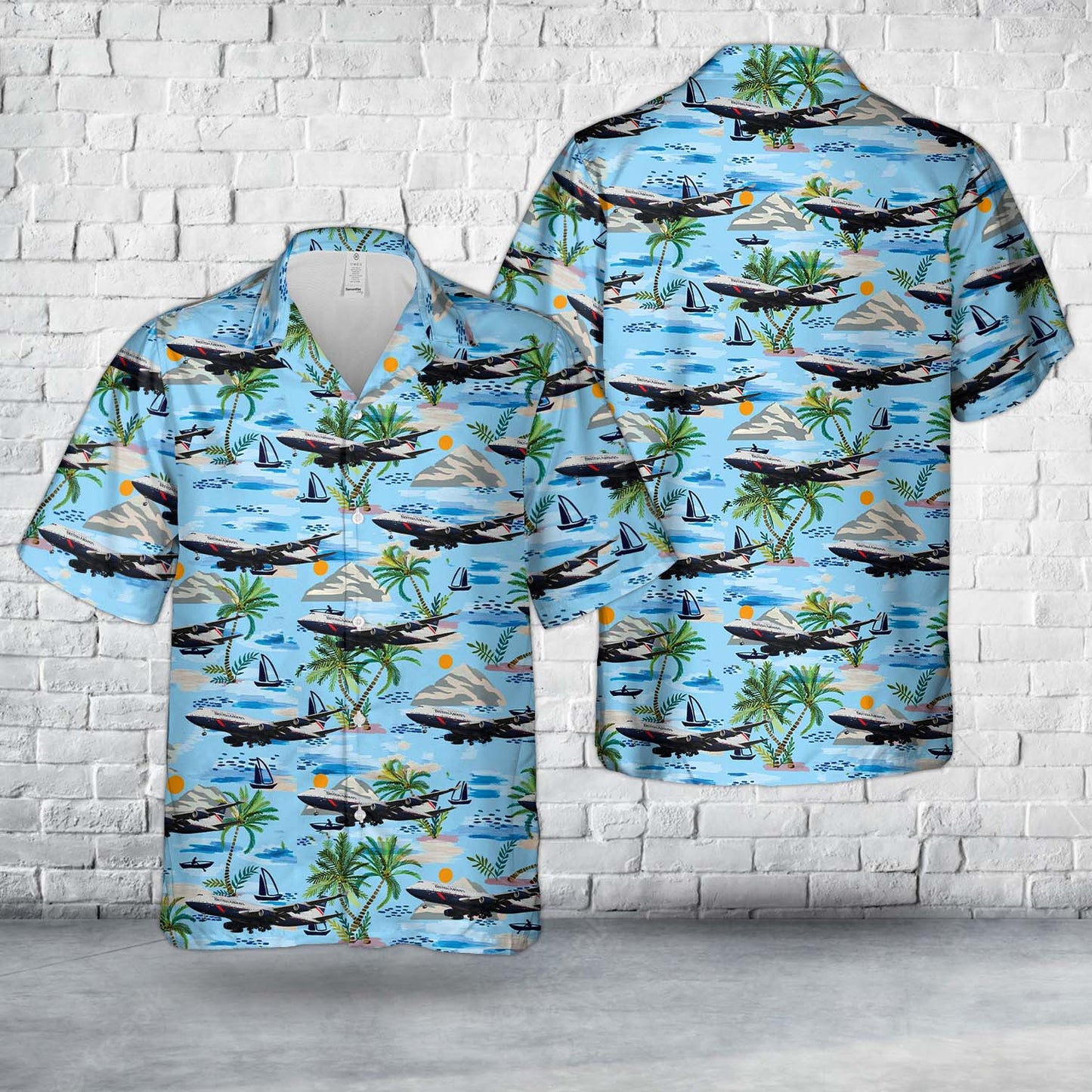 British Airways Landor Livery BA100 "City of Swansea" Boeing 747-436 G-BNLY Hawaiian Shirt