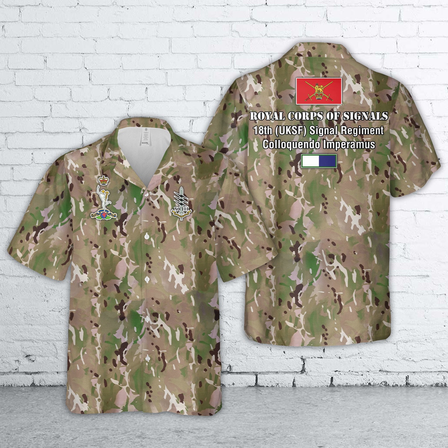 British Army, Royal Corps of Signals 18 (UKSF) Signal Regiment Hawaiian Shirt