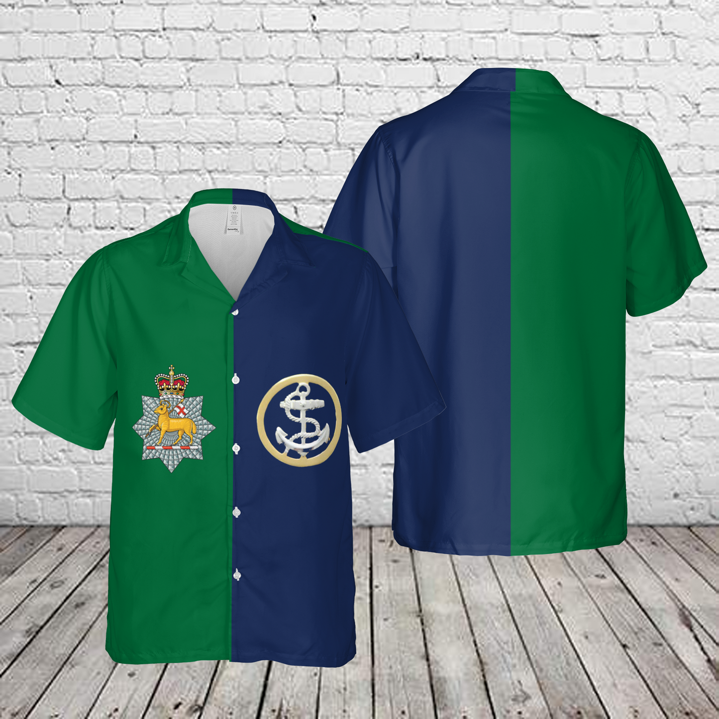 British Army Queen's Royal Surrey Regiment And Royal Navy Hawaiian Shirt