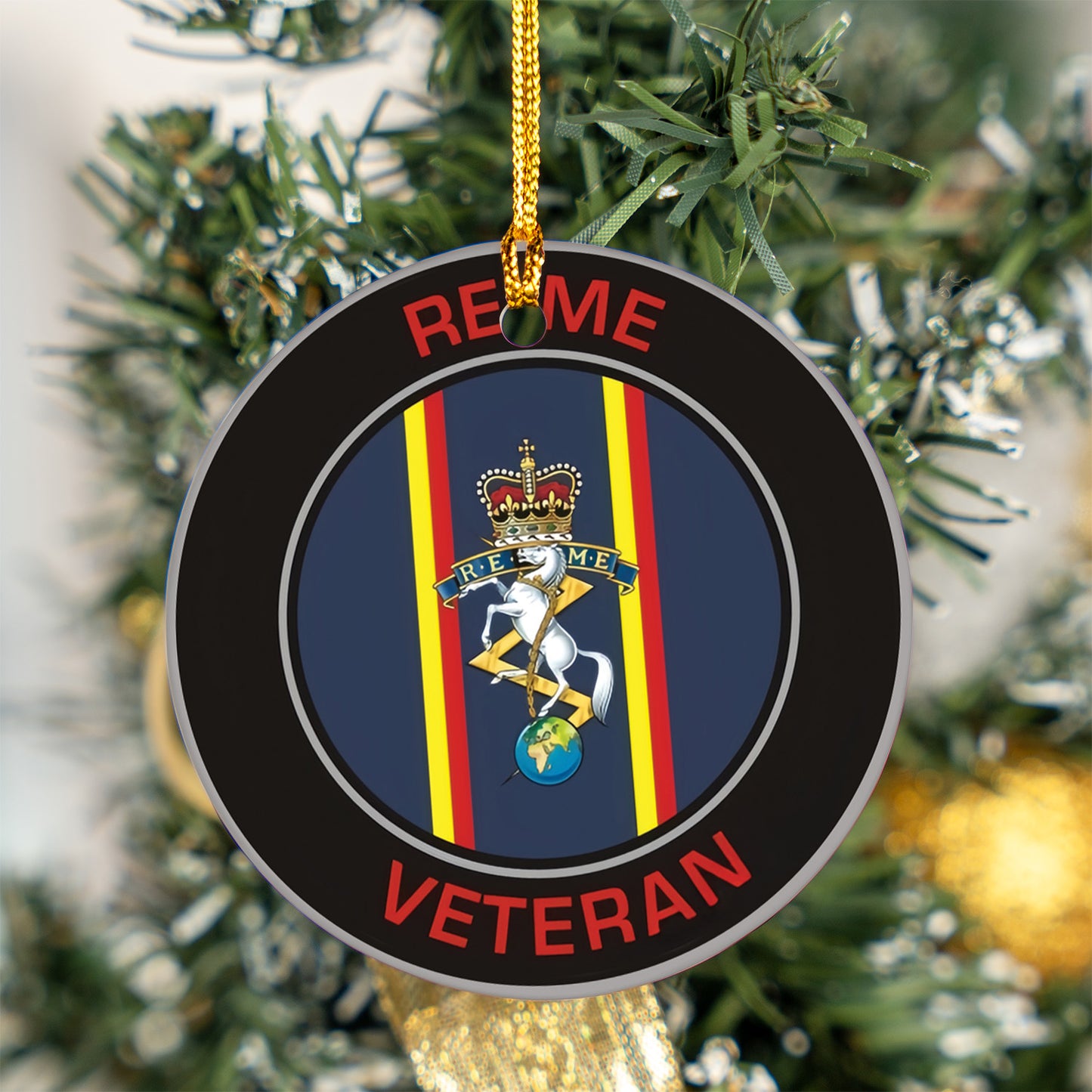 British Army Royal Electrical and Mechanical Engineers REME Veteran Ceramic Ornament