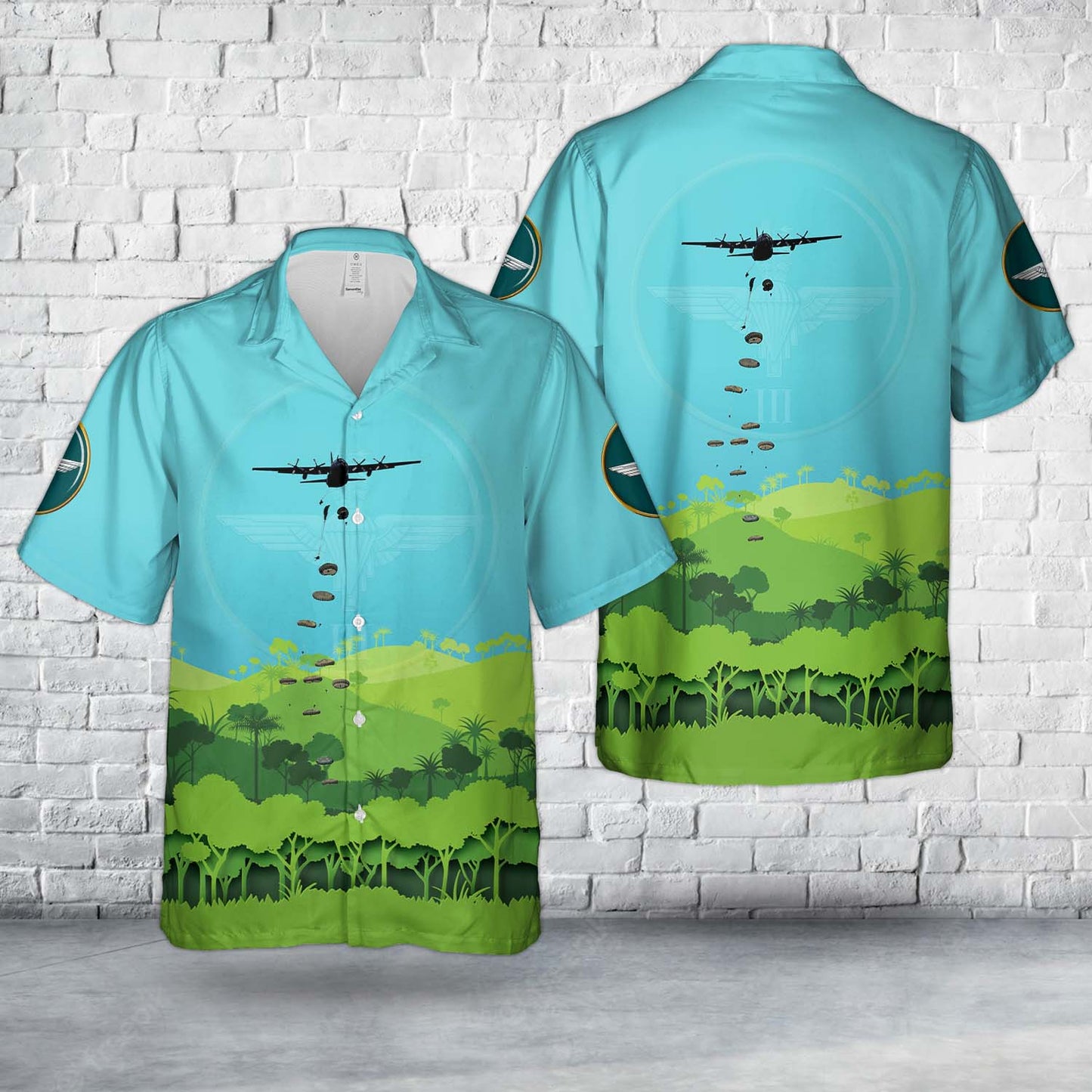 British Army, 3rd Battalion, Parachute Regiment (3 PARA) Paratroopers from a Hercules Aircraft Hawaiian Shirt