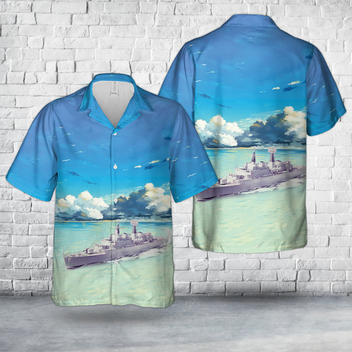 British Royal Navy HMS Antrim (D18) County-class destroyer Hawaiian Shirt