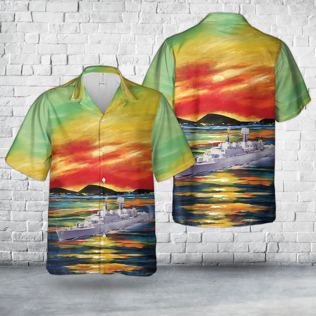 British Royal Navy HMS Antrim (D18) County-class destroyer Hawaiian Shirt