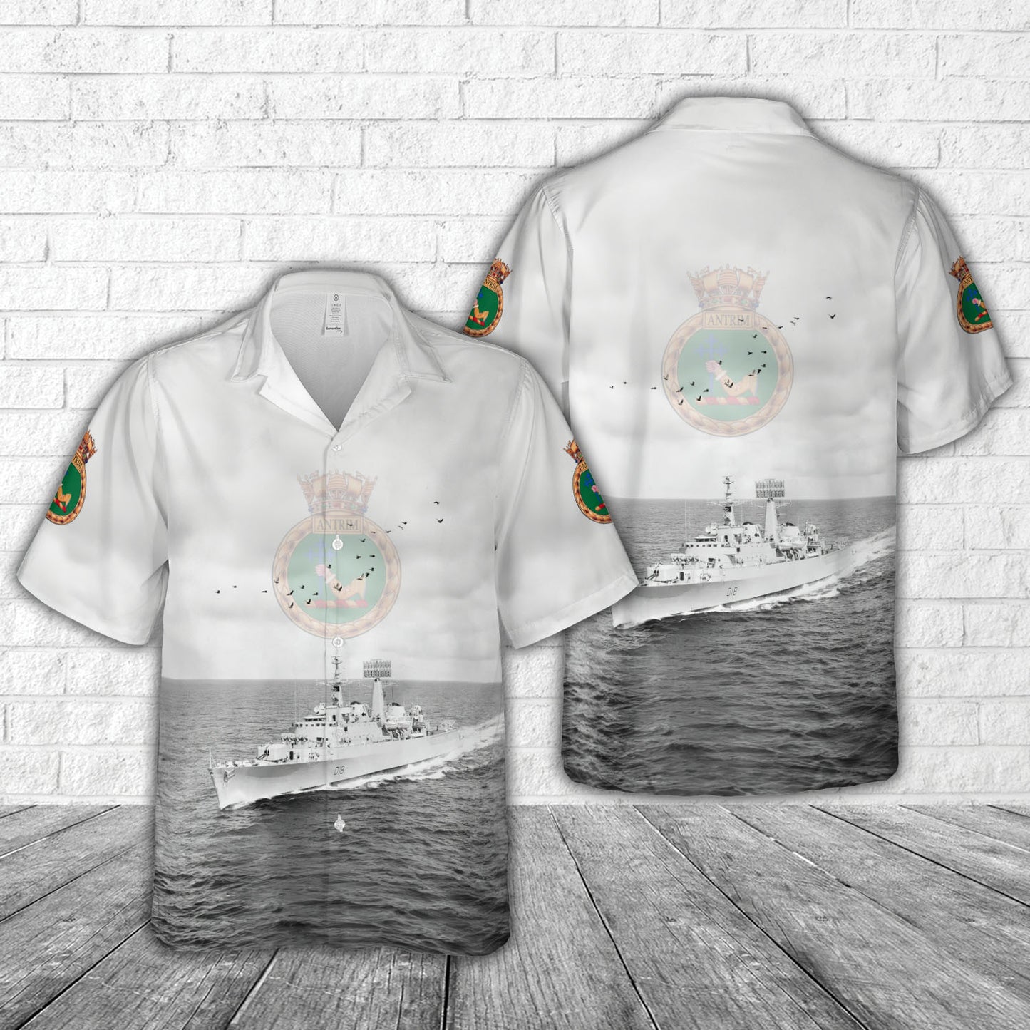 British Royal Navy HMS Antrim (D18) County-class destroyer Hawaiian Shirt