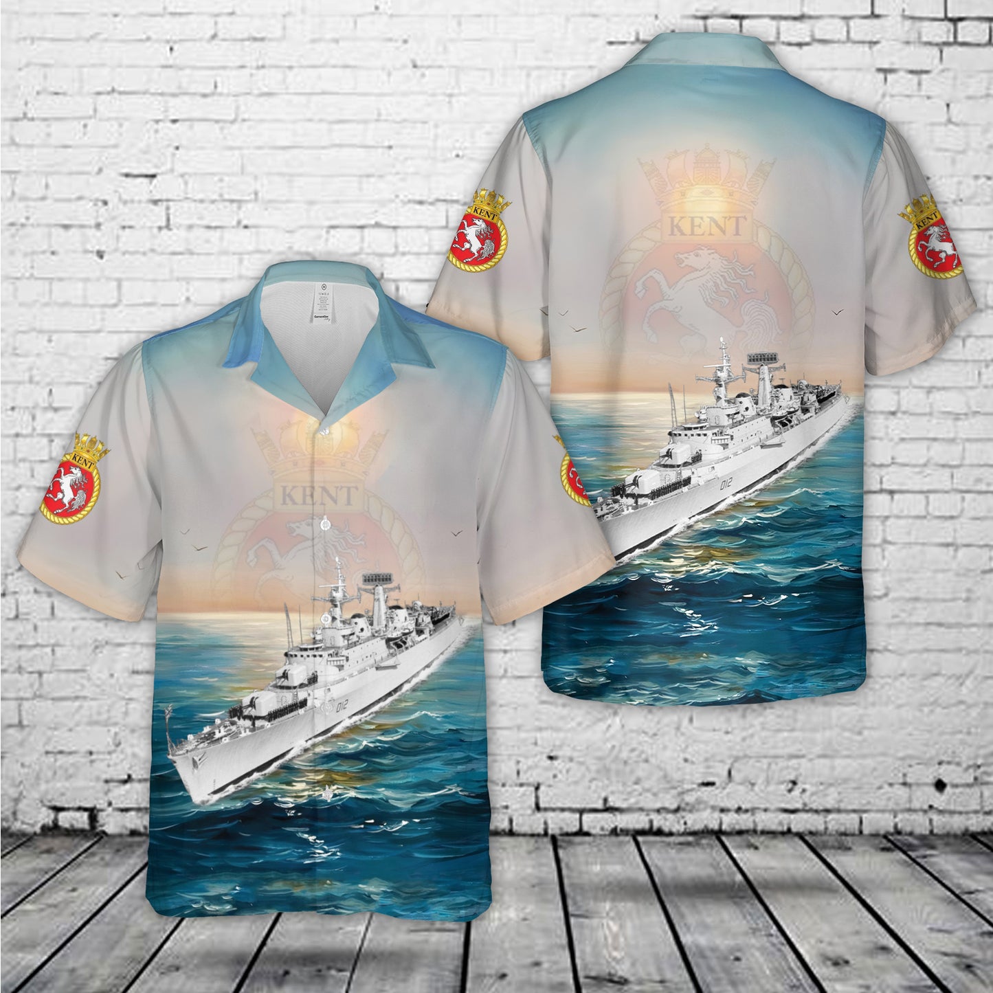 British Royal Navy HMS Kent (D12) County-class destroyer Hawaiian Shirt