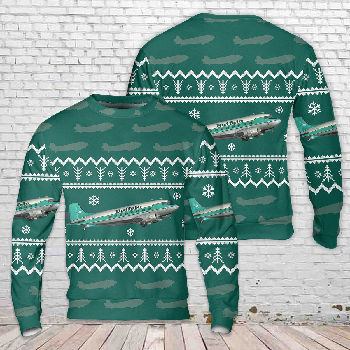 Buffalo Airways Douglas DC-3 AOP Christmas Ugly Sweater