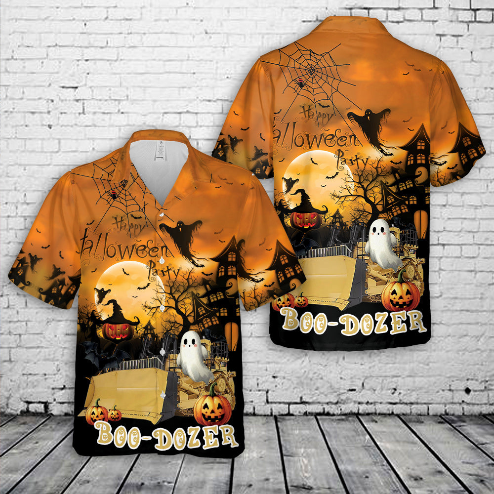 Bulldozer Halloween Hawaiian Shirt