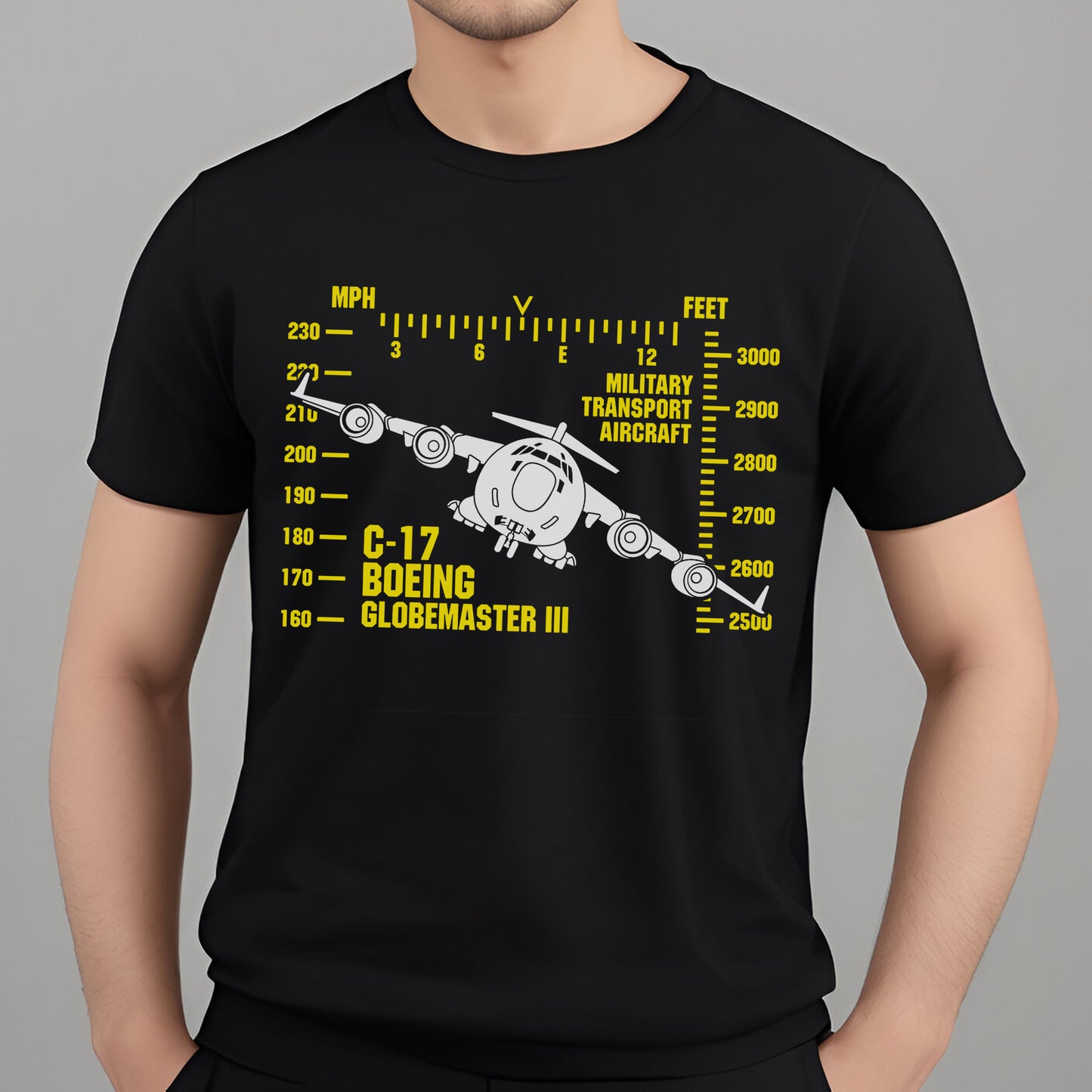 C-17 Globemaster III Military Transport Aircraft HUD Classic Unisex T-Shirt Gildan 5000 (Made In US) DLTT0708PT03