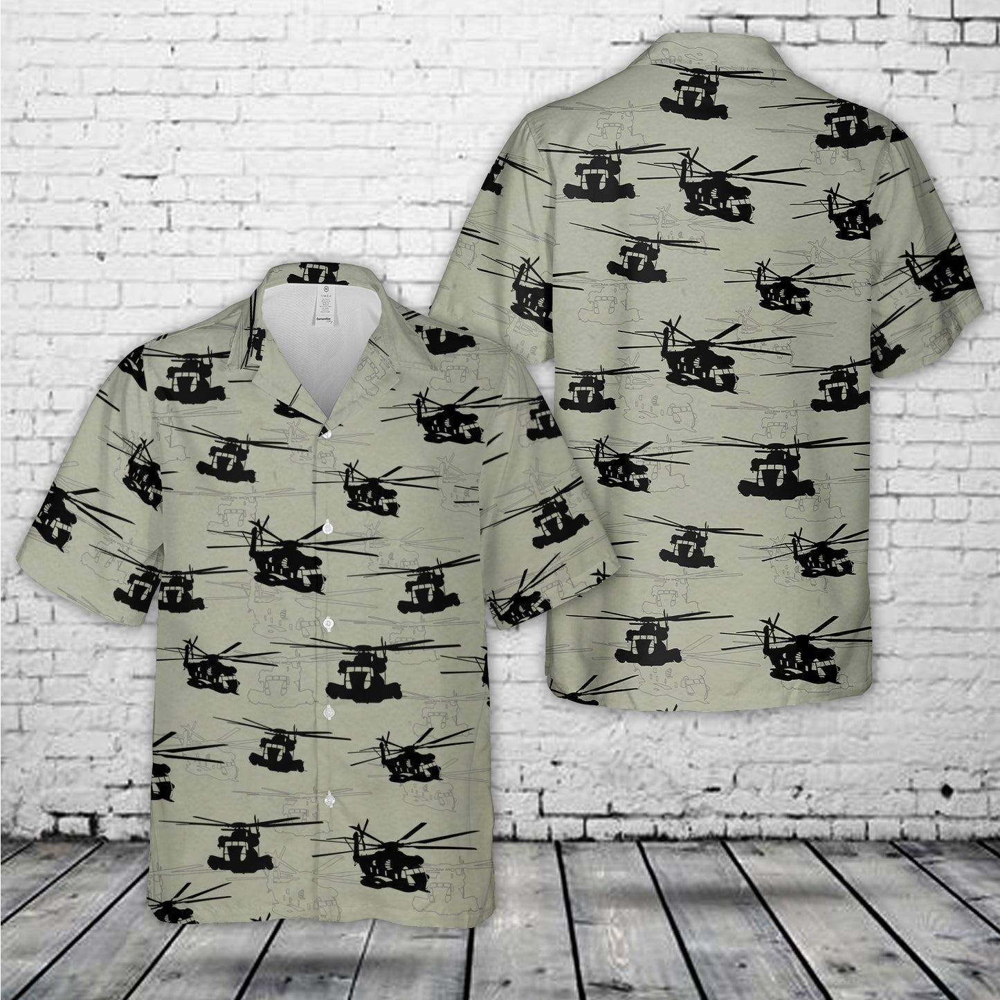 CH-53 Helicopter Silhouette Hawaiian Shirt