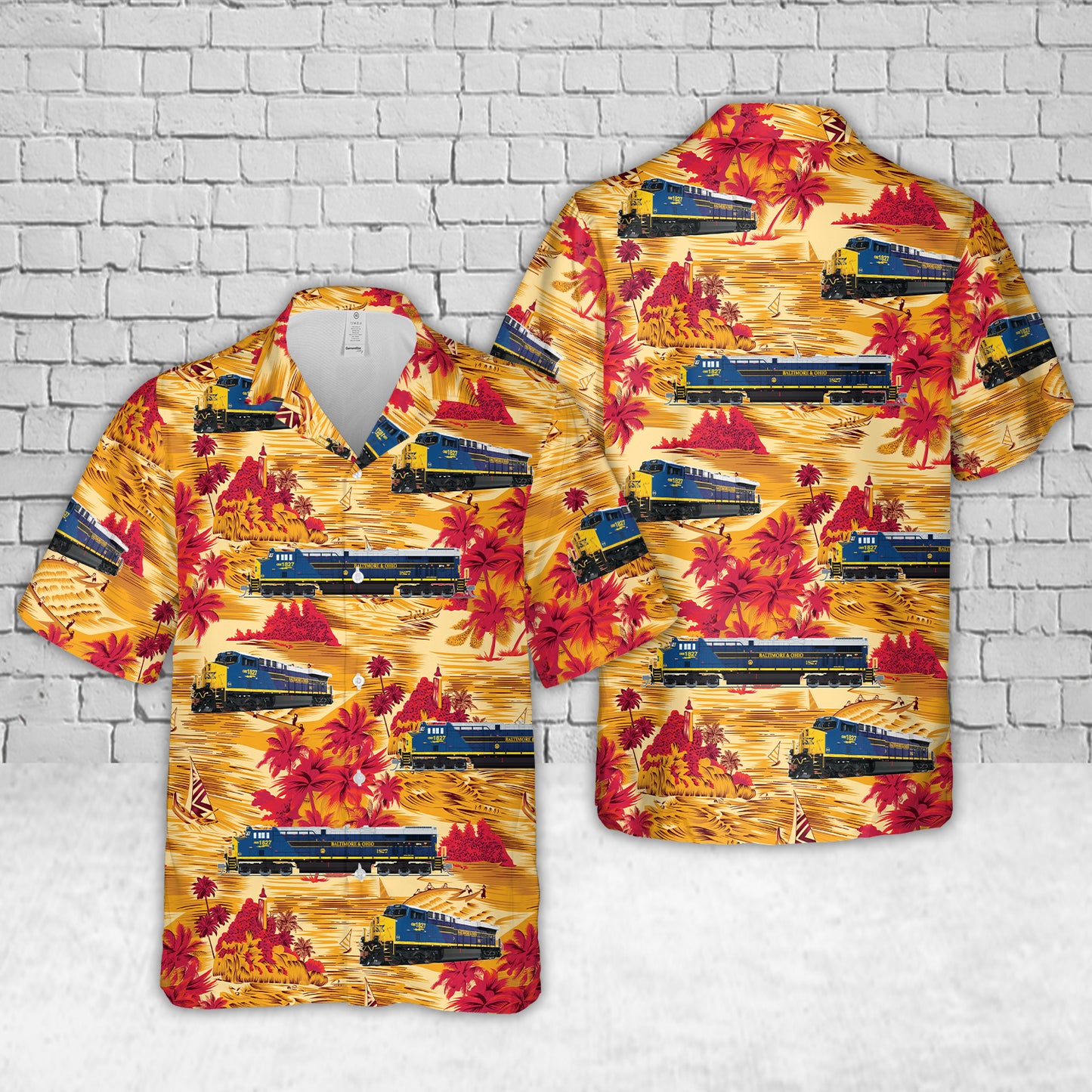 CSX Unveils Locomotive 1827 B&O Hawaiian Shirt