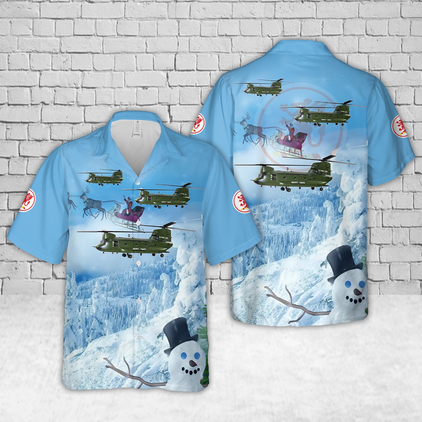 C Company – “Crimson Tide”, 228th Assault Support Helicopter Battalion (ASHB) 66-19006 CH-47A Christmas Hawaiian Shirt