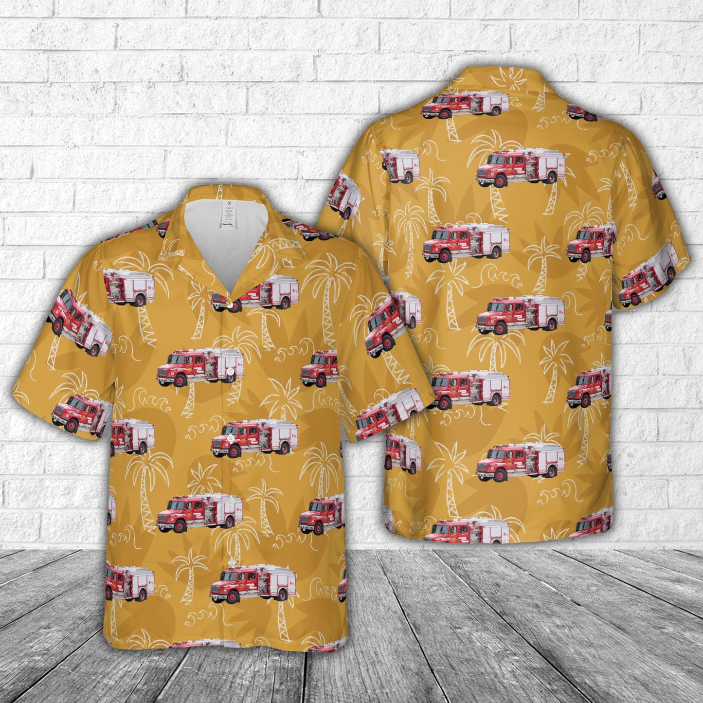 Caledon Canada Fire Emergency Service Fire Department Squad 307 Hawaiian Shirt