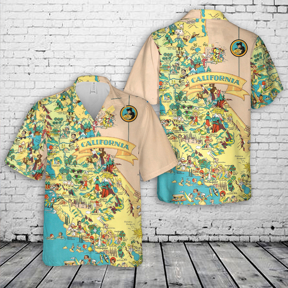 California Map Hawaiian Shirt