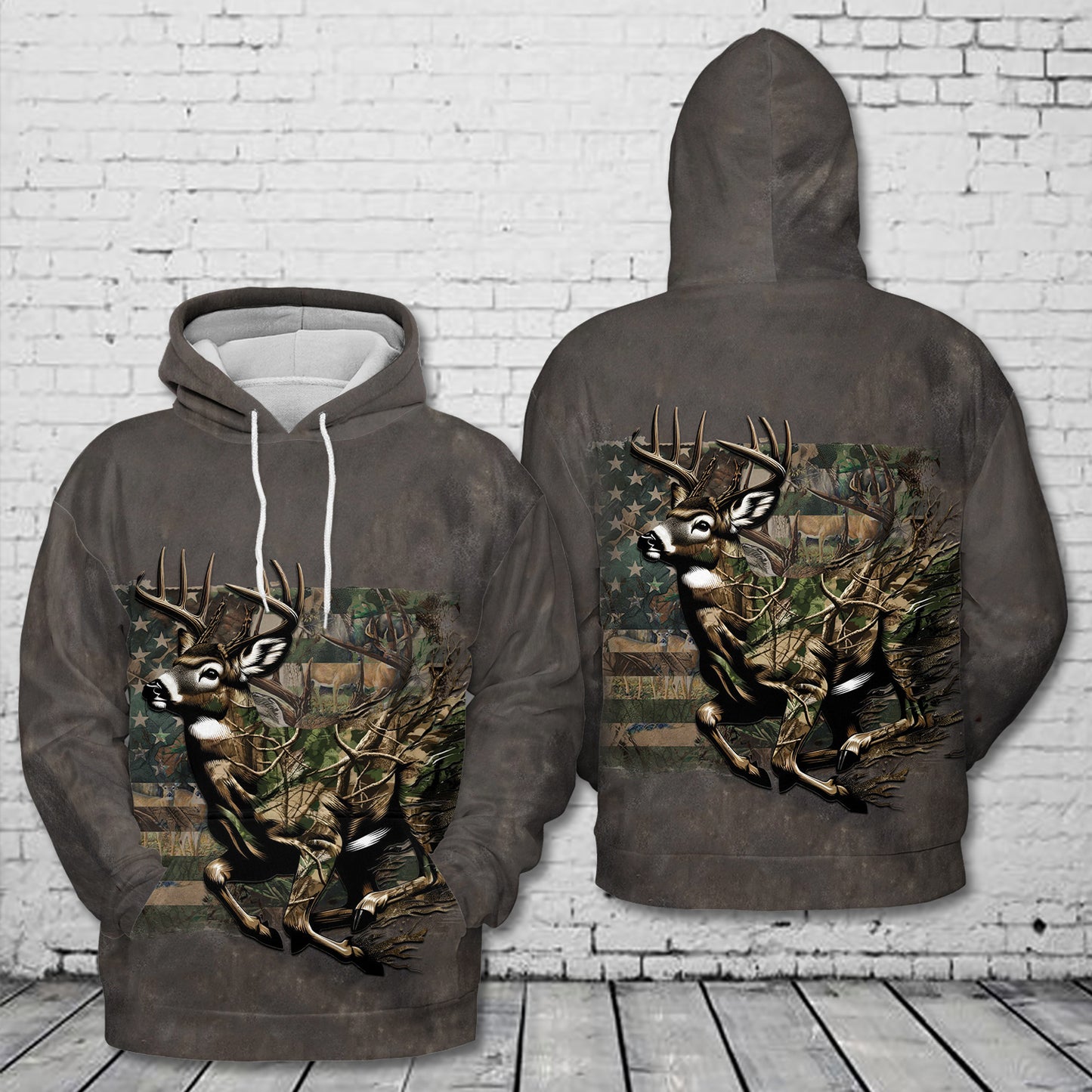 Camo Deer Hunting 3D Hoodie