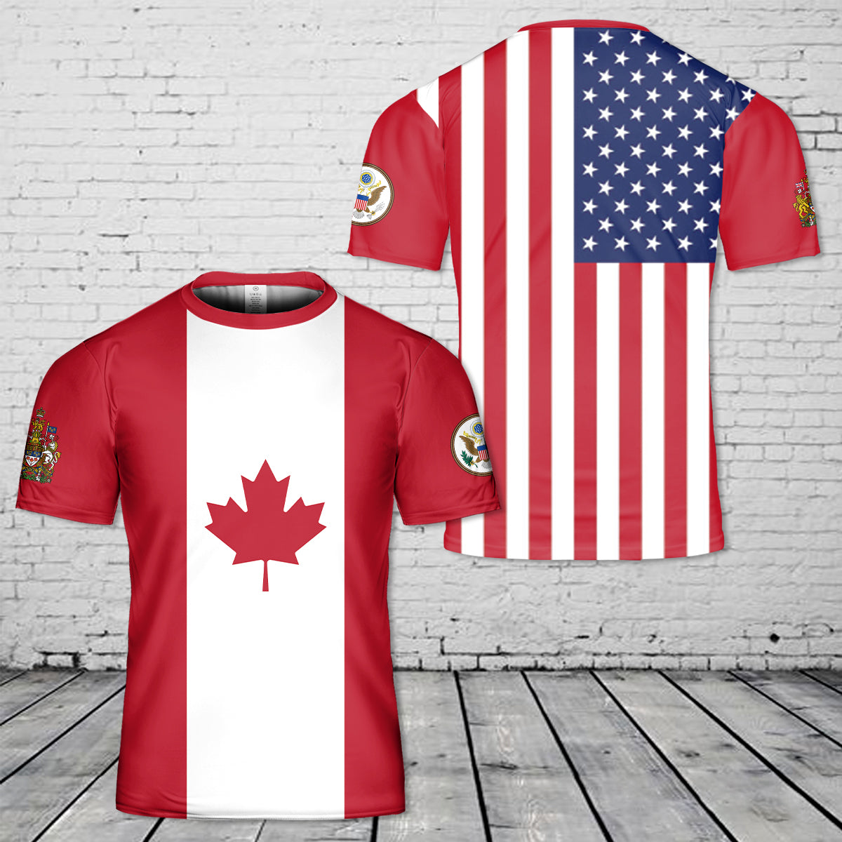Canadian American Flag 3D T-Shirt