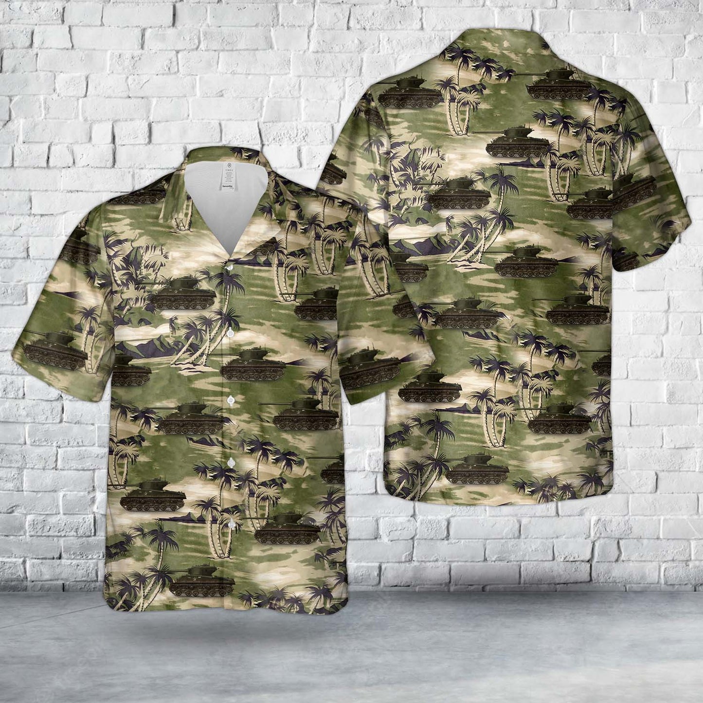 Canadian Army Sherman M4A2(76)W HVSS "Bart" Hawaiian Shirt
