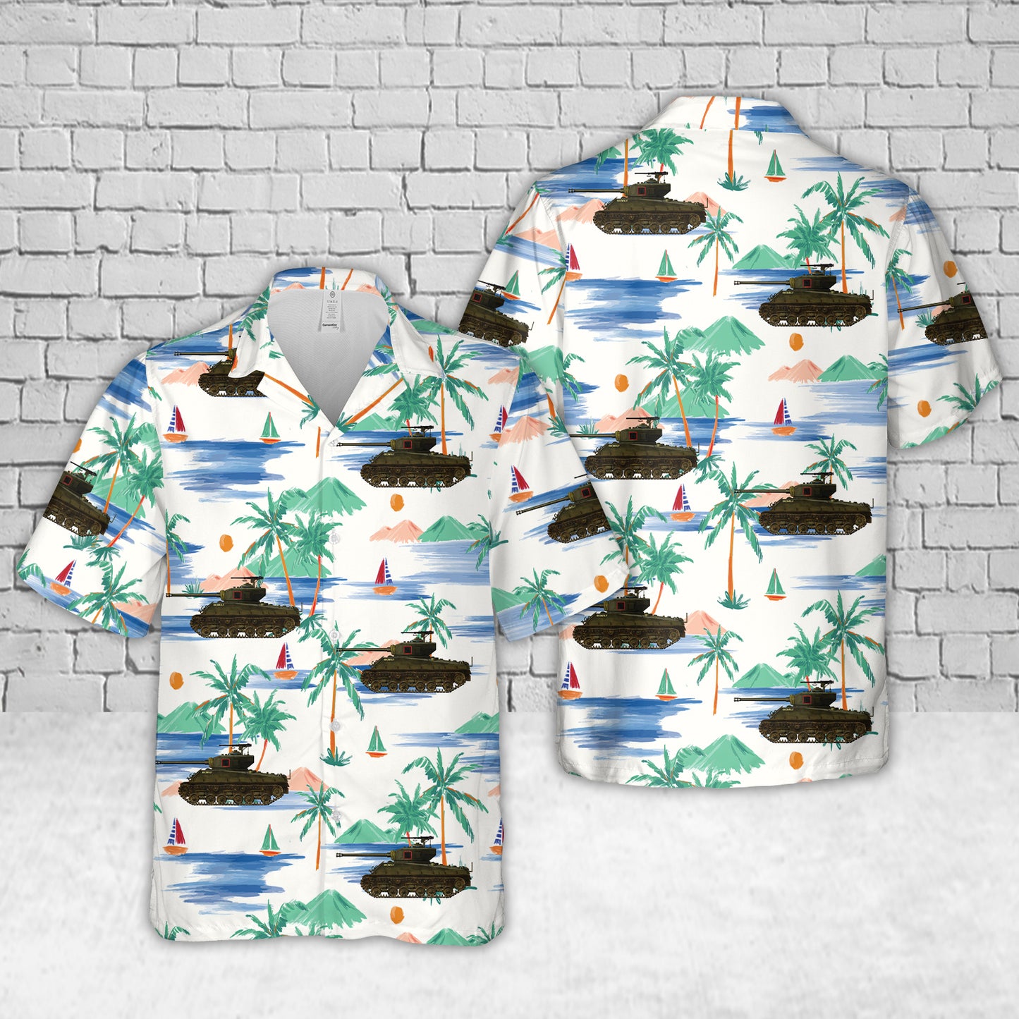 Canadian Army 2nd Armoured Regiment Sherman HVSS Hawaiian Shirt