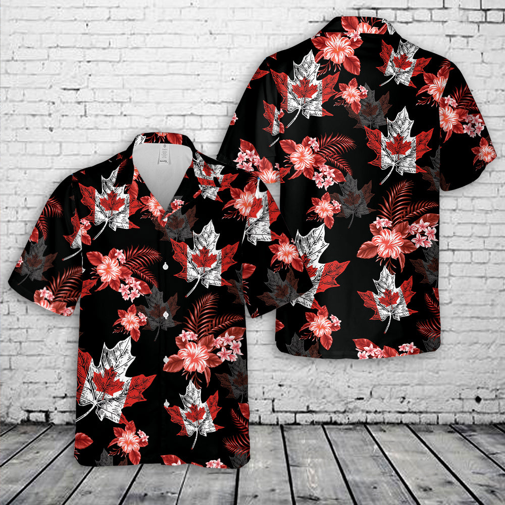 Canadian Flag Maple Leaf Hawaiian Shirt