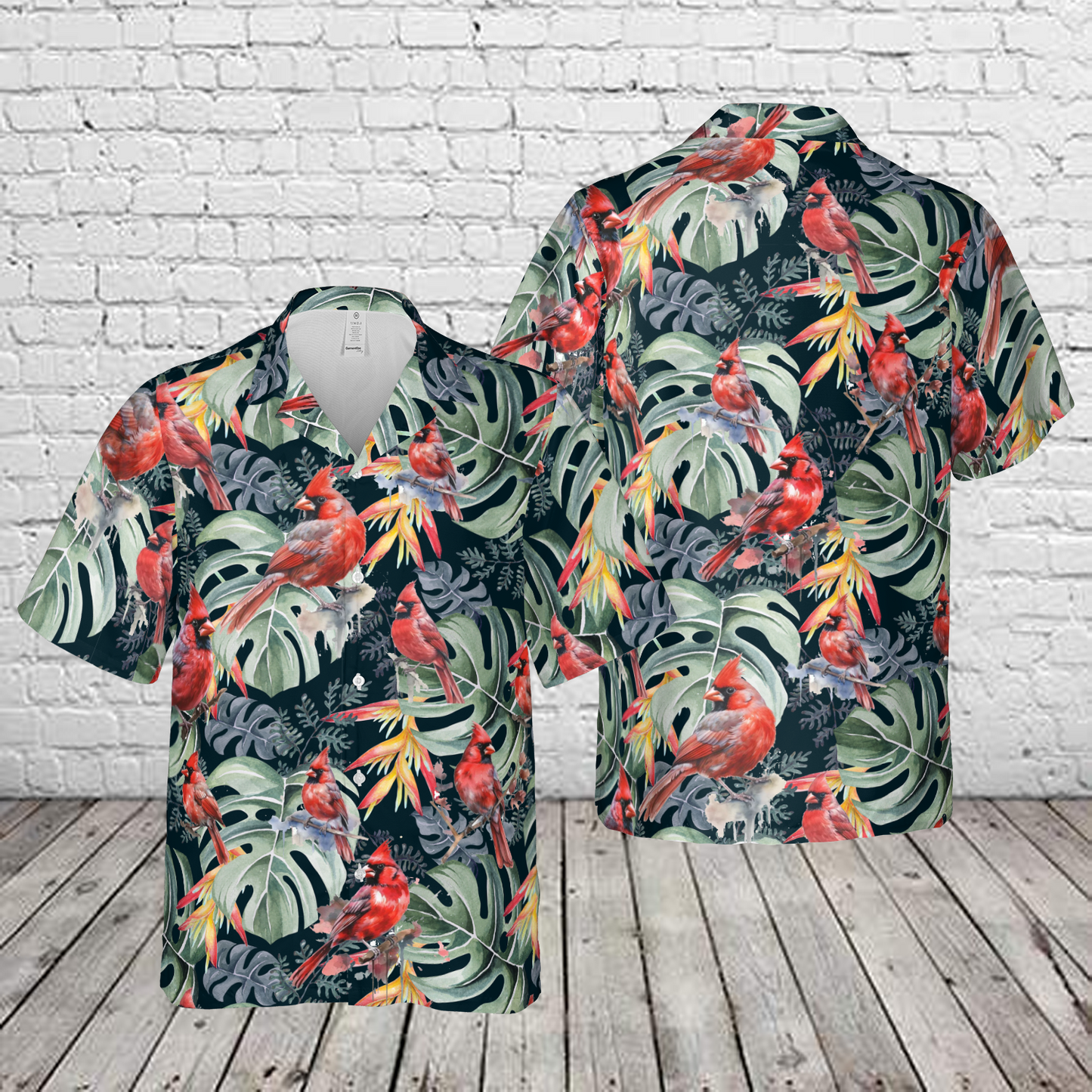 Cardinal Birds Hawaiian Shirt