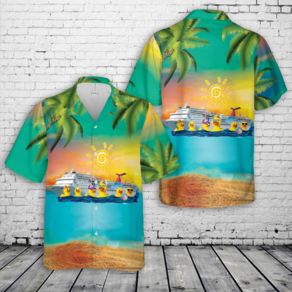 Carnival Cruise Line Carnival Inspiration Cruising Ducks Hawaiian Shirt