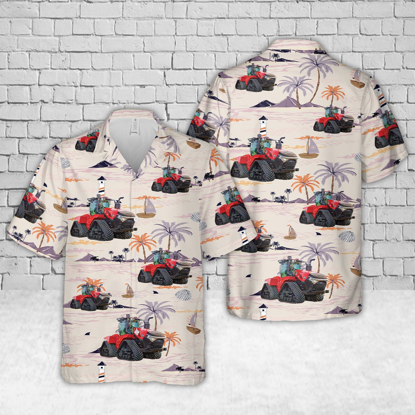 Case IH Steiger 715 Quadtrac Tractor Hawaiian Shirt