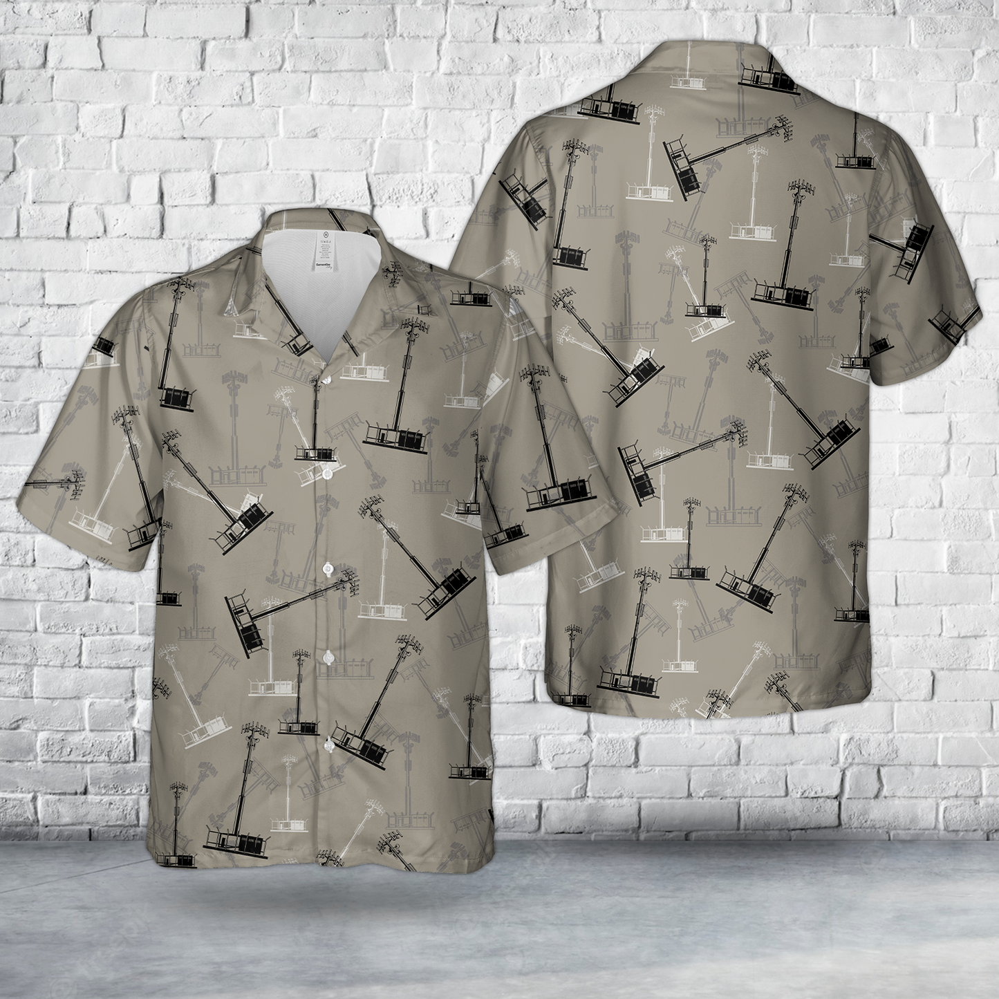 Cell Tower Silhouette Hawaiian Shirt