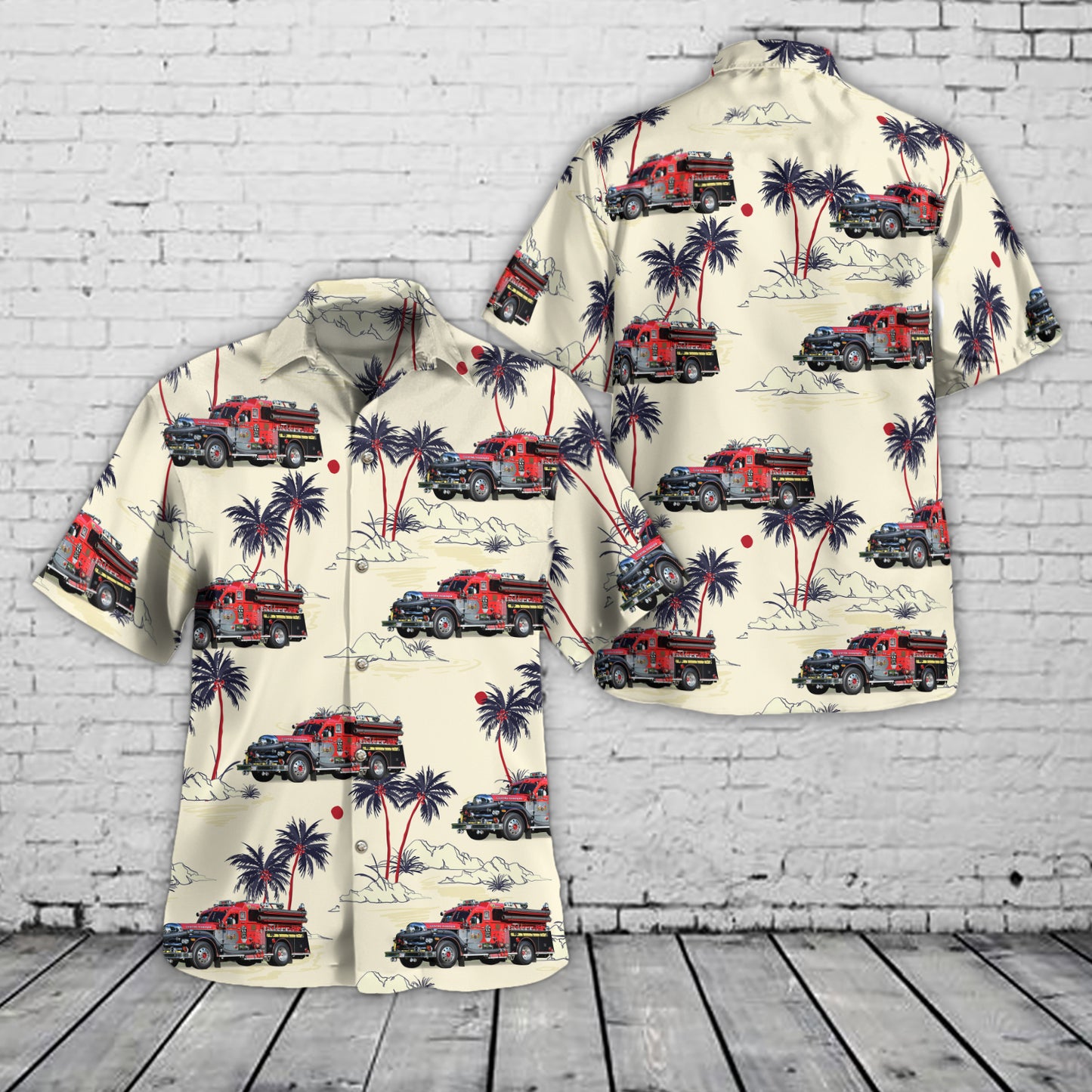 Centre Hanover, MA "Engine 14" 1965 Seagrave 800B 1500/300 S/N Hawaiian Shirt