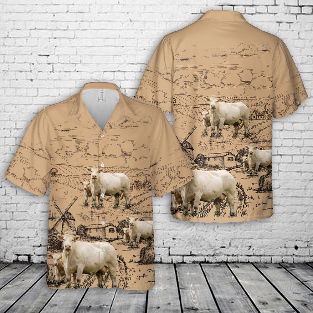 Charolais Cattle Hawaiian Shirt