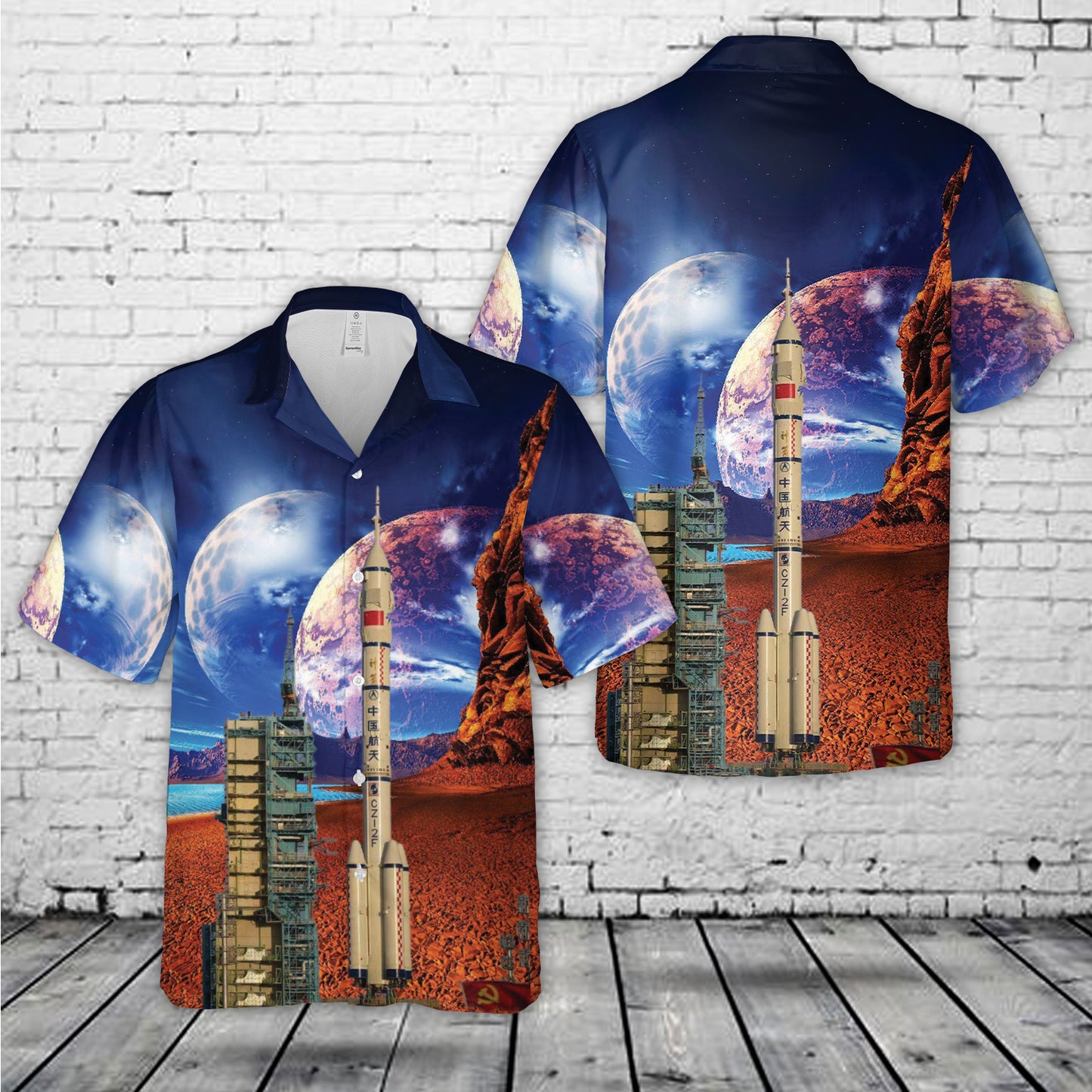 Chinese Long March 2F Kit Rocket Hawaiian Shirt