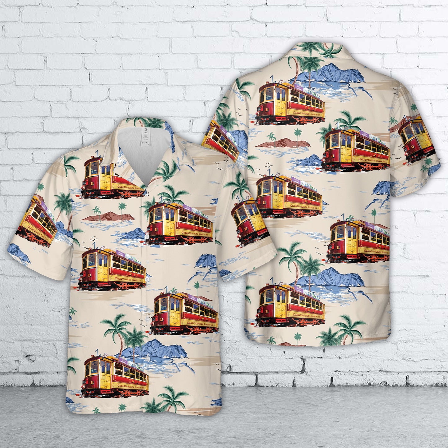 Christchurch Tram. No 11 Hawaiian Shirt
