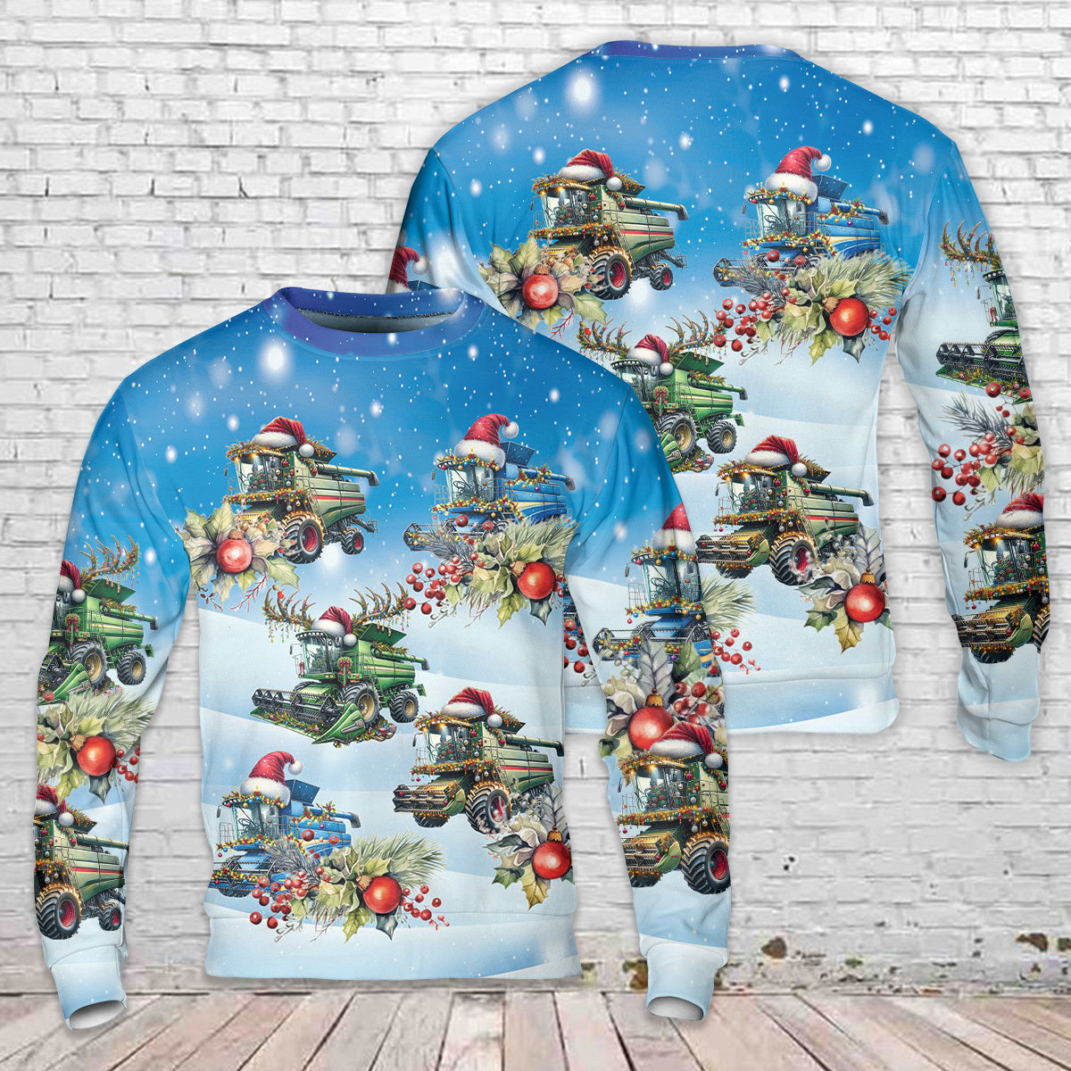 Christmas Combine Harvester AOP Christmas Sweater