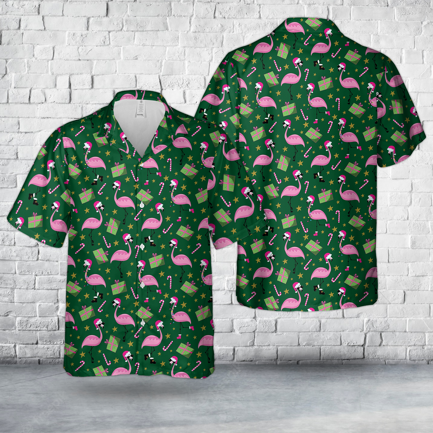 Christmas Flamingo Hawaiian Shirt