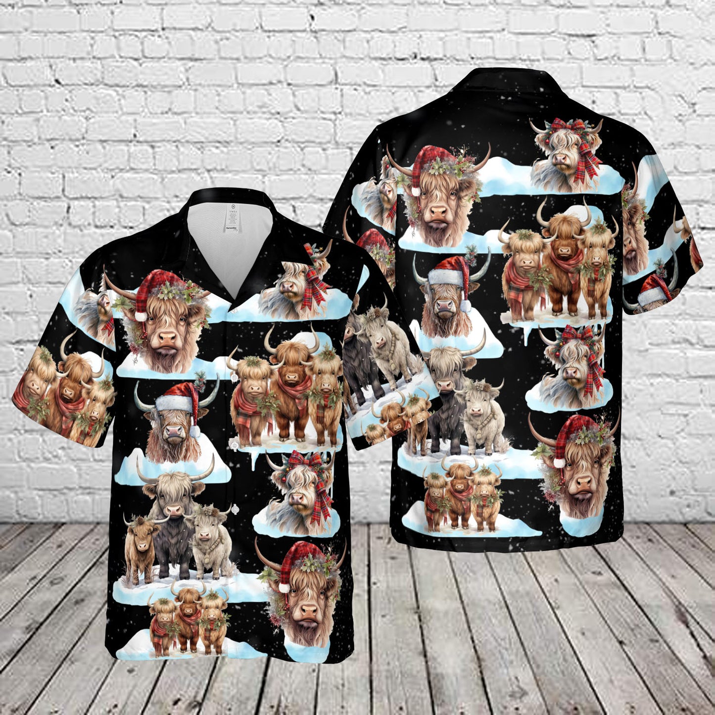 Christmas Highland Cows Hawaiian Shirt