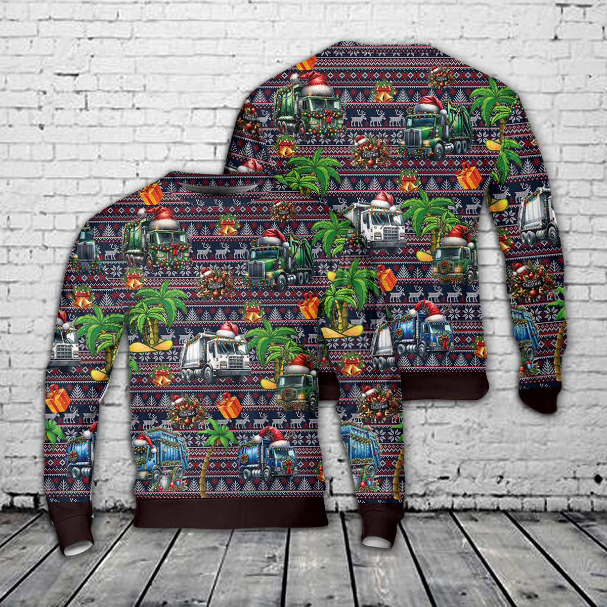 Christmas Recycling Truck AOP Christmas Sweater