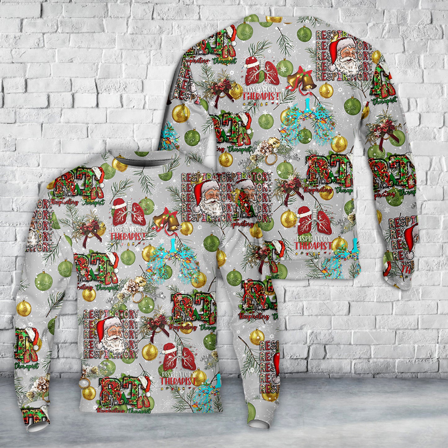 Christmas Respiratory Therapist AOP Sweater