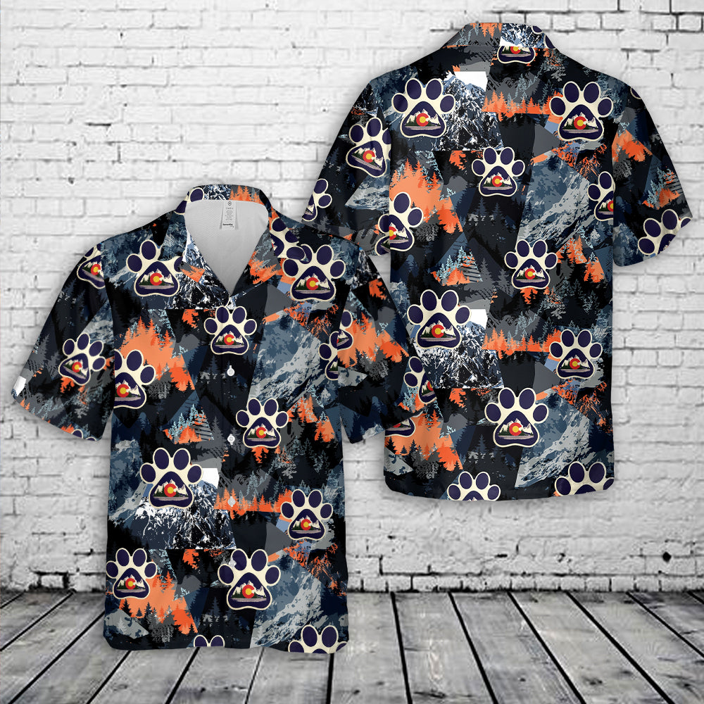 Colorado Mountain Paw Hawaiian Shirt
