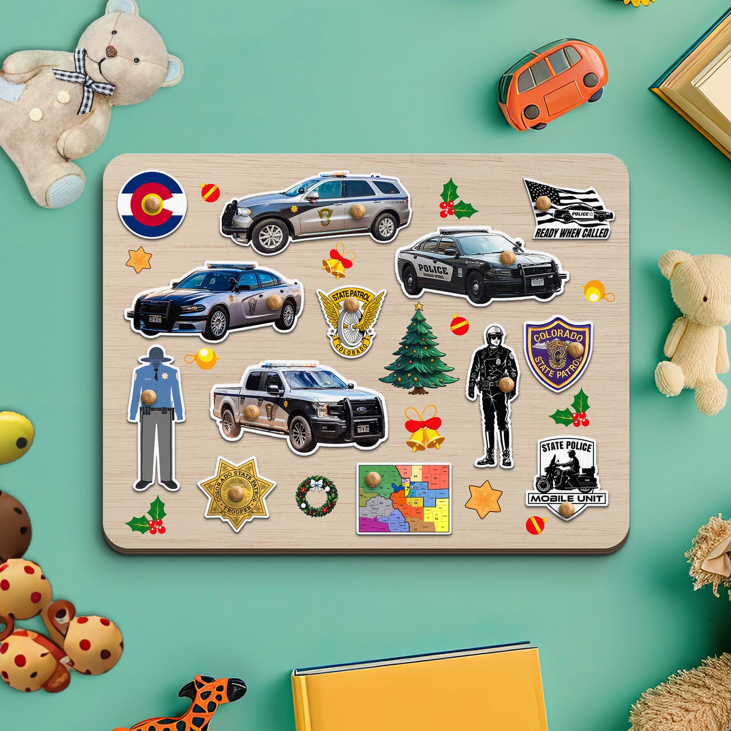 Colorado State Patrol Wooden Puzzle Board