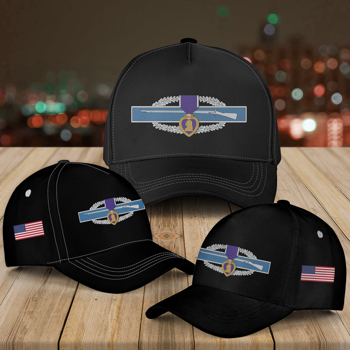 Combat Infantry Badge (CIB) and Purple Heart Baseball Cap