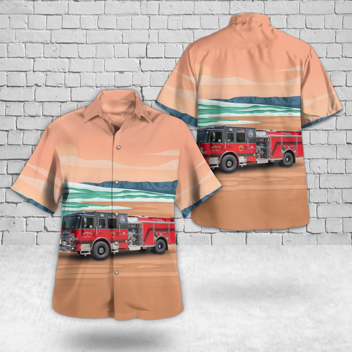 Commack, New York, Commack Fire Department Hawaiian Shirt