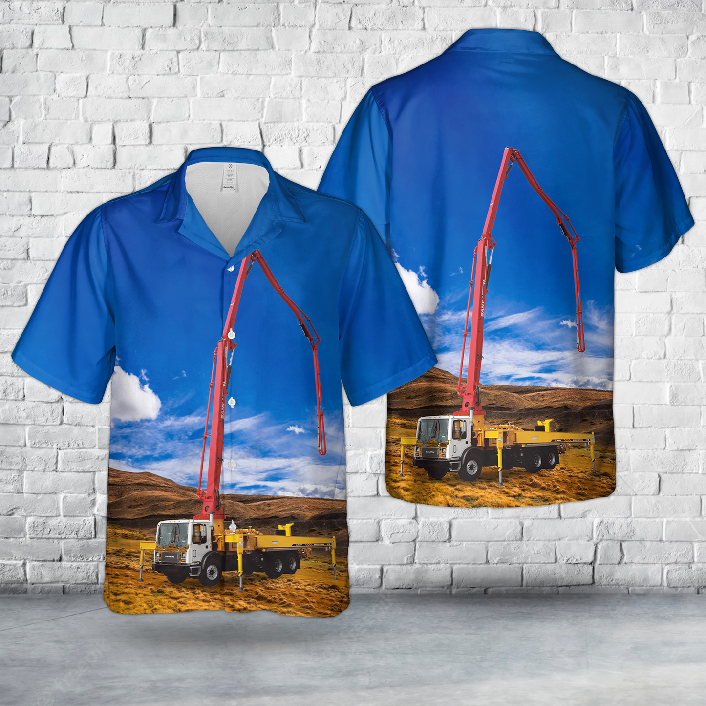 Concrete Pump Truck Hawaiian Shirt
