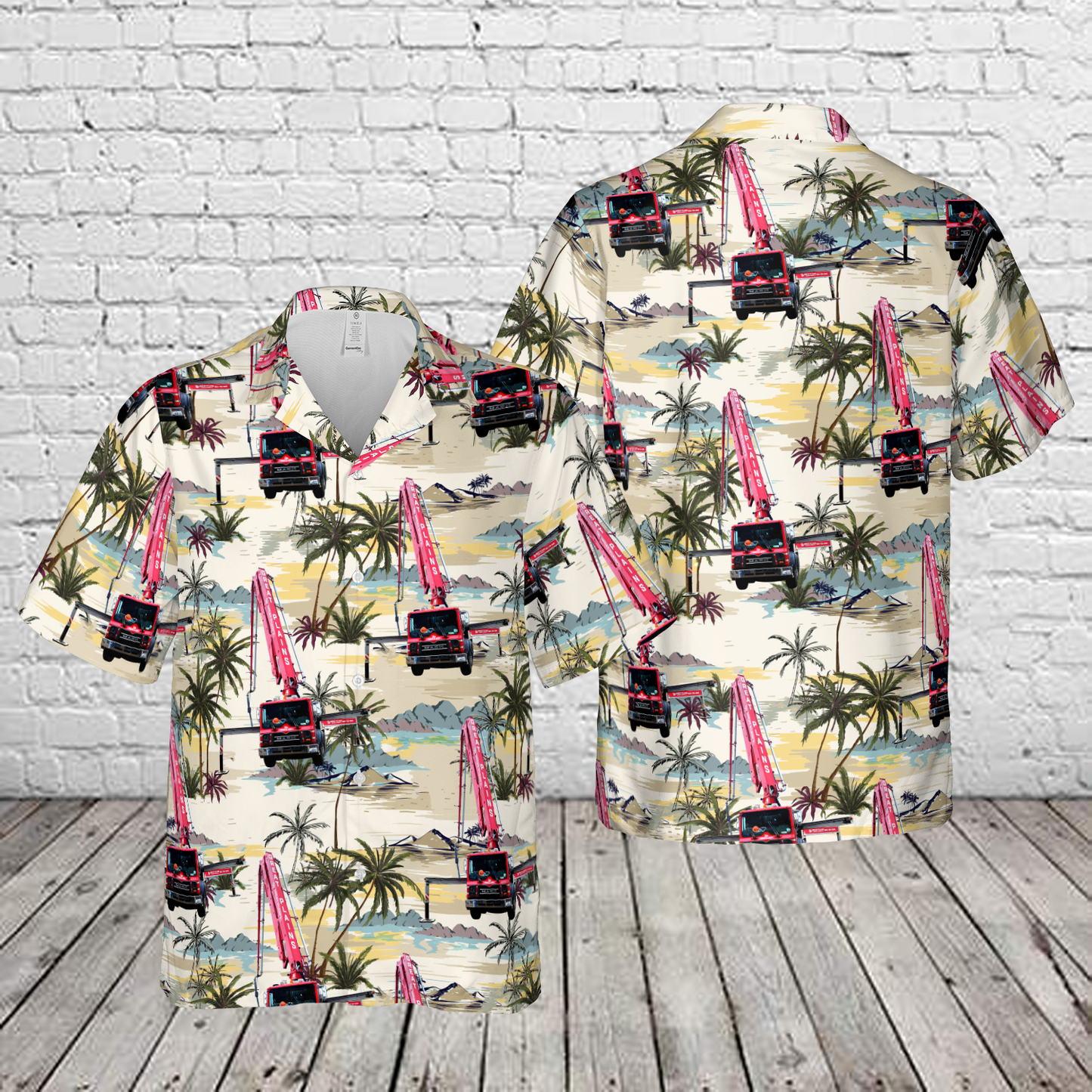Concrete Pump Truck Hawaiian Shirt