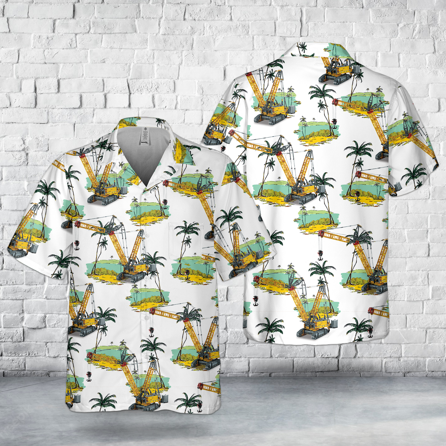 Construction Liebherr Crawler Crane LR 13000 Pocket Hawaiian Shirt